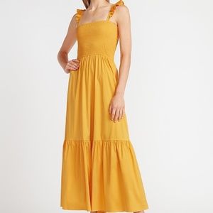 Smocked Bodice Flounce Maxi Dress